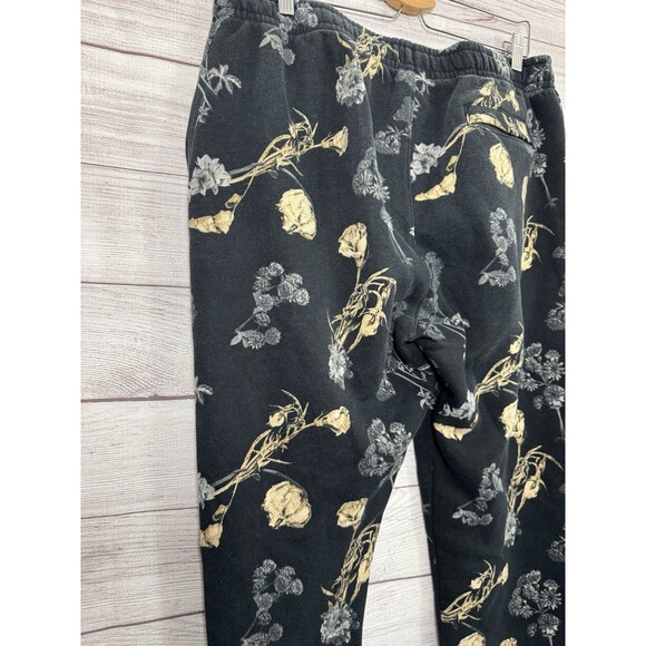 Nike Men's medium Black floral Gold Jogger Pants sweatpants comfy white SIZE XL - Picture 5 of 10